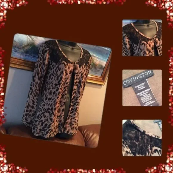 👀💞COVINGTON💞animal print sweater - Picture 4 of 4